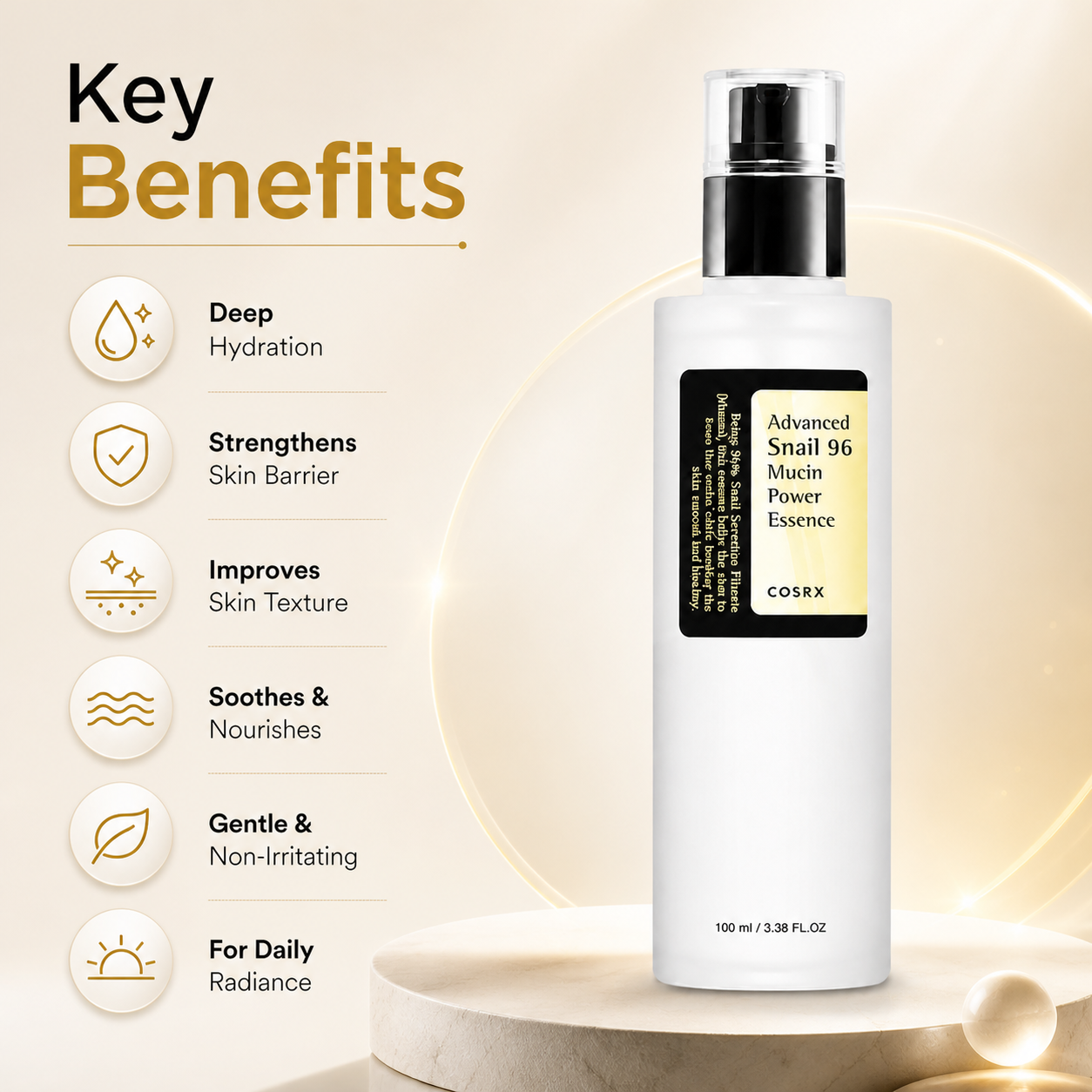 COSRX Advanced Snail 96 Mucin Power Essence 100ml hydrating face essence for skin repair and moisture boost
