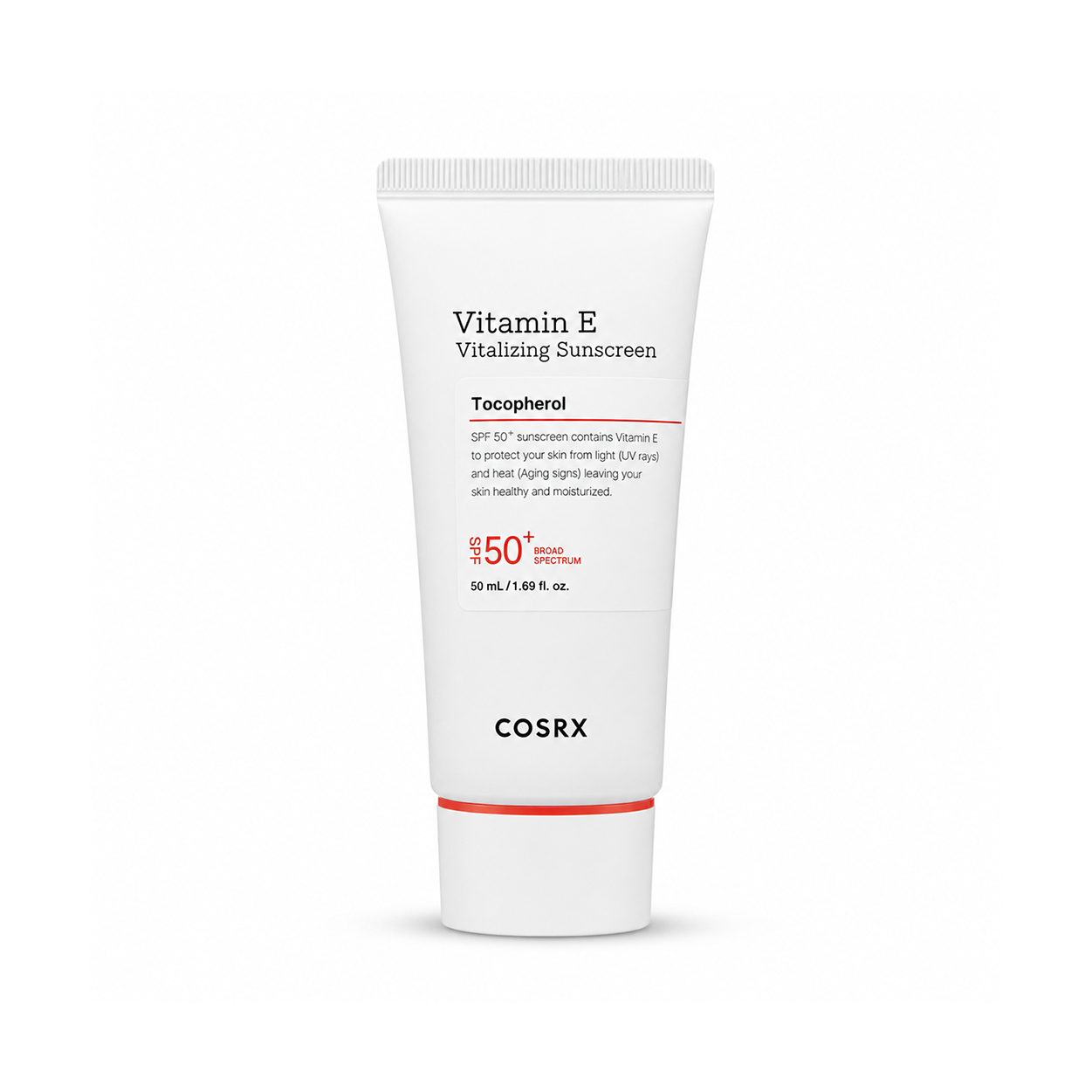 COSRX Vitamin E Vitalizing Sunscreen SPF 50+ face sunscreen 50ml providing lightweight UV protection and hydration