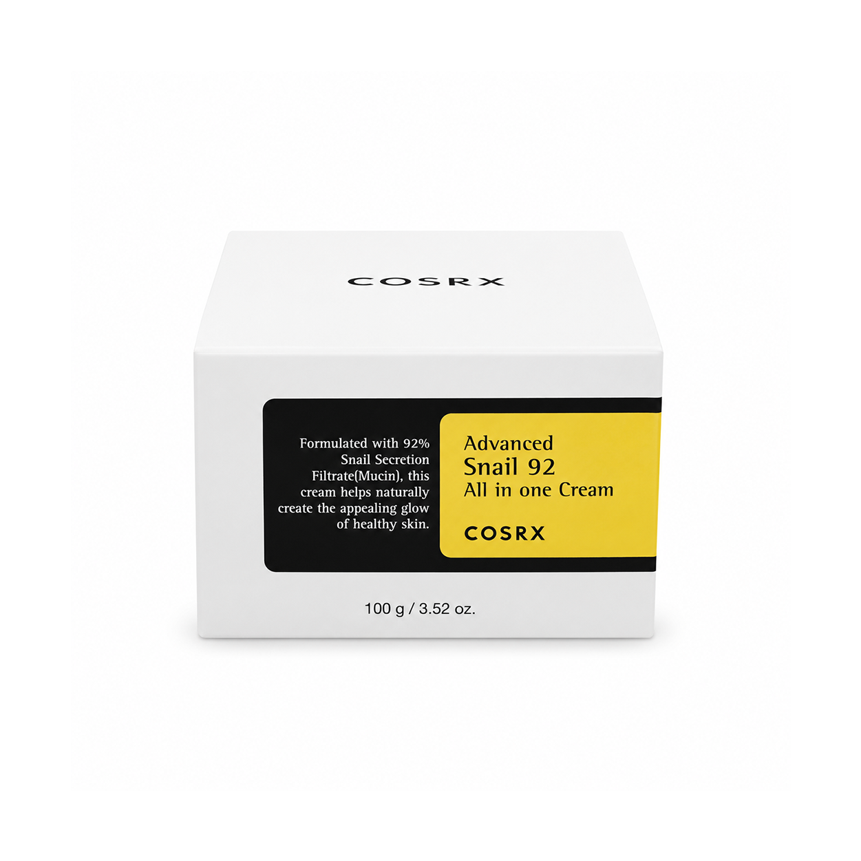 COSRX Advanced Snail 92 All In One Cream face moisturizer 100g providing deep hydration and skin barrier support for dry skin.