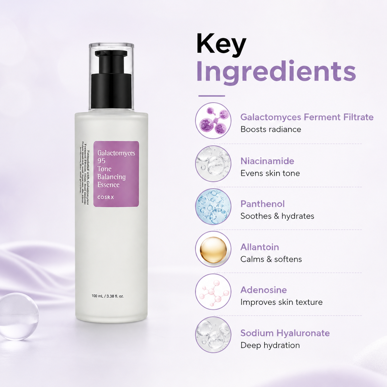 COSRX Galactomyces 95 Tone Balancing Essence face essence 100ml bottle for brightening and improving uneven skin tone