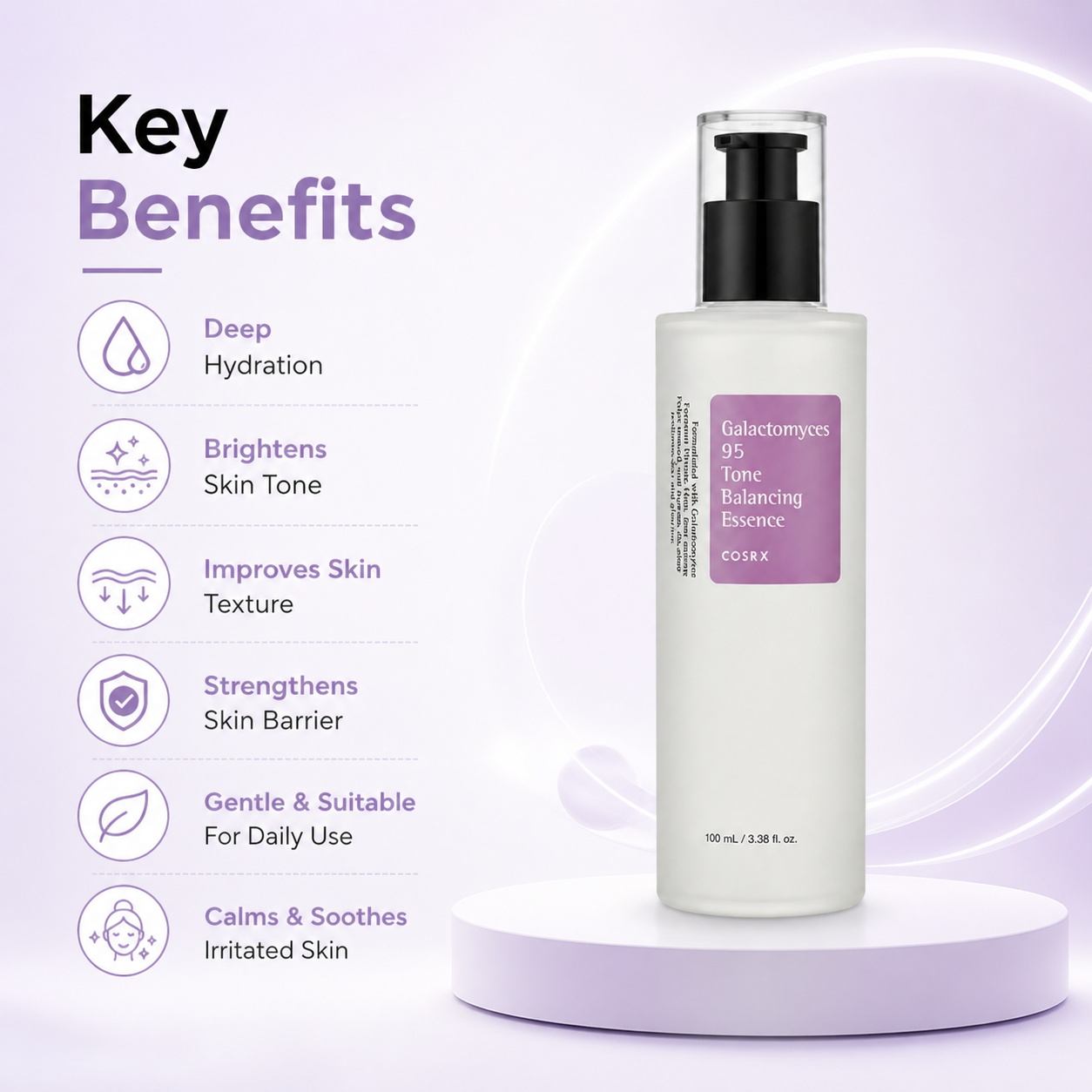 COSRX Galactomyces 95 Tone Balancing Essence face essence 100ml bottle for brightening and improving uneven skin tone