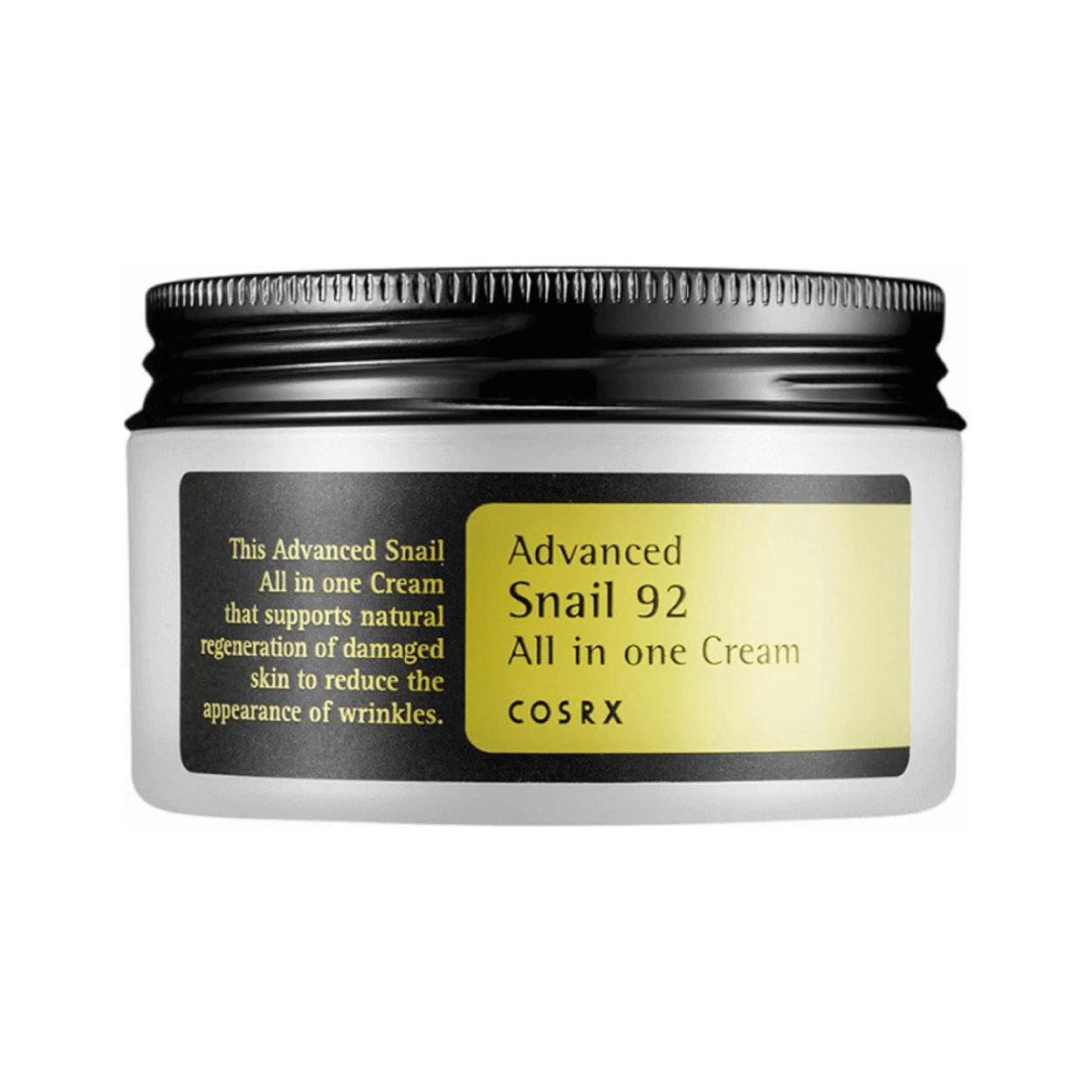 COSRX Advanced Snail 92 All in One Cream 100g face moisturizer for hydration and skin repair in white packaging