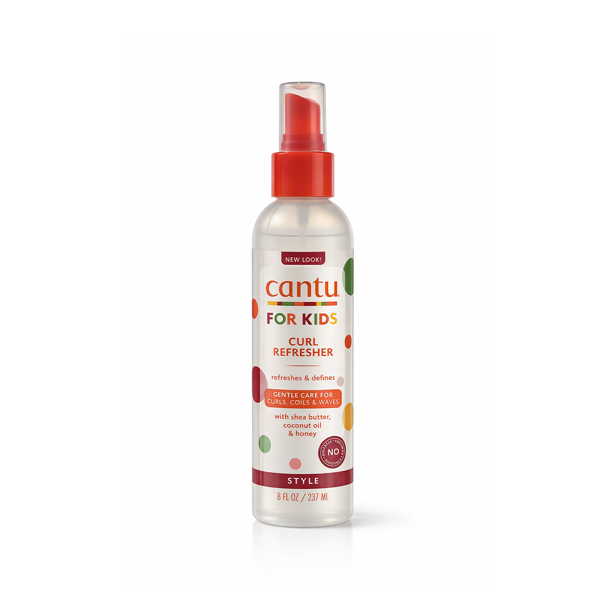 Cantu For Kids Curl Refresher spray 237ml bottle for hydrating and defining kids curly hair without frizz
