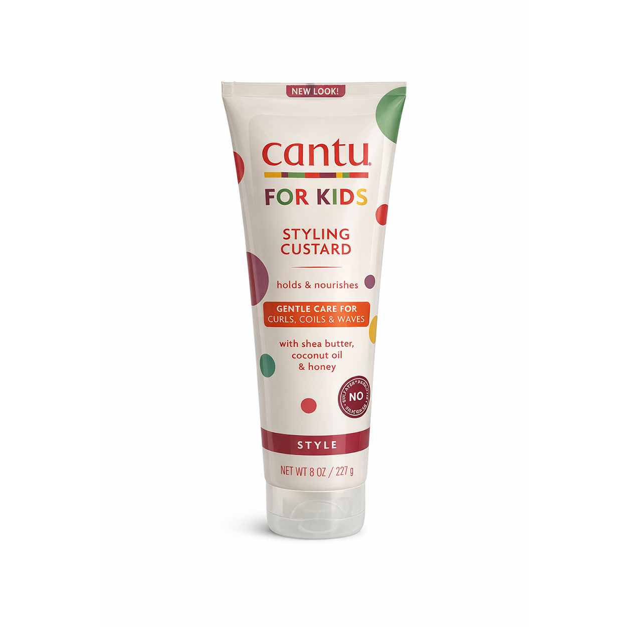 Cantu Kids Styling Custard 227g hair styling cream for curls, providing soft hold and frizz control for kids curly hair