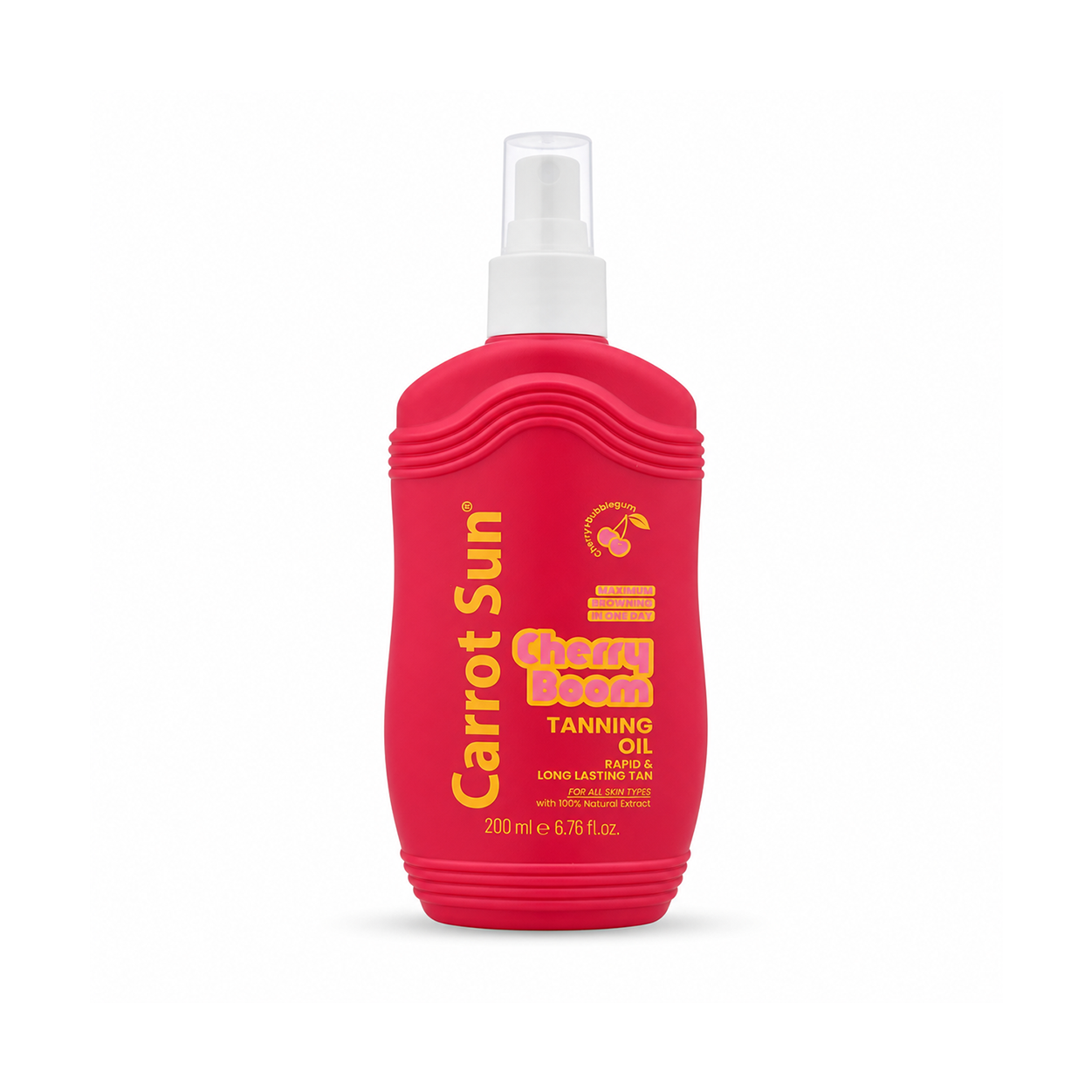 Carrot Sun Cherry Boom Tanning Oil spray 200ml for rapid deep bronze tan and smooth even skin finish