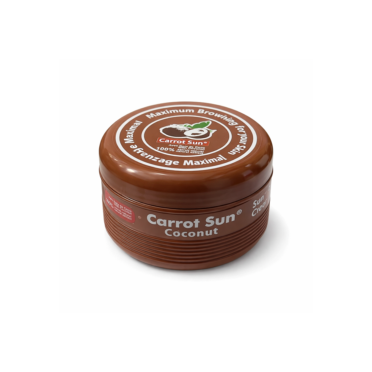 Carrot Sun tanning cream with coconut extract bronzing cream jar, fast tan accelerator for deep bronze skin tone