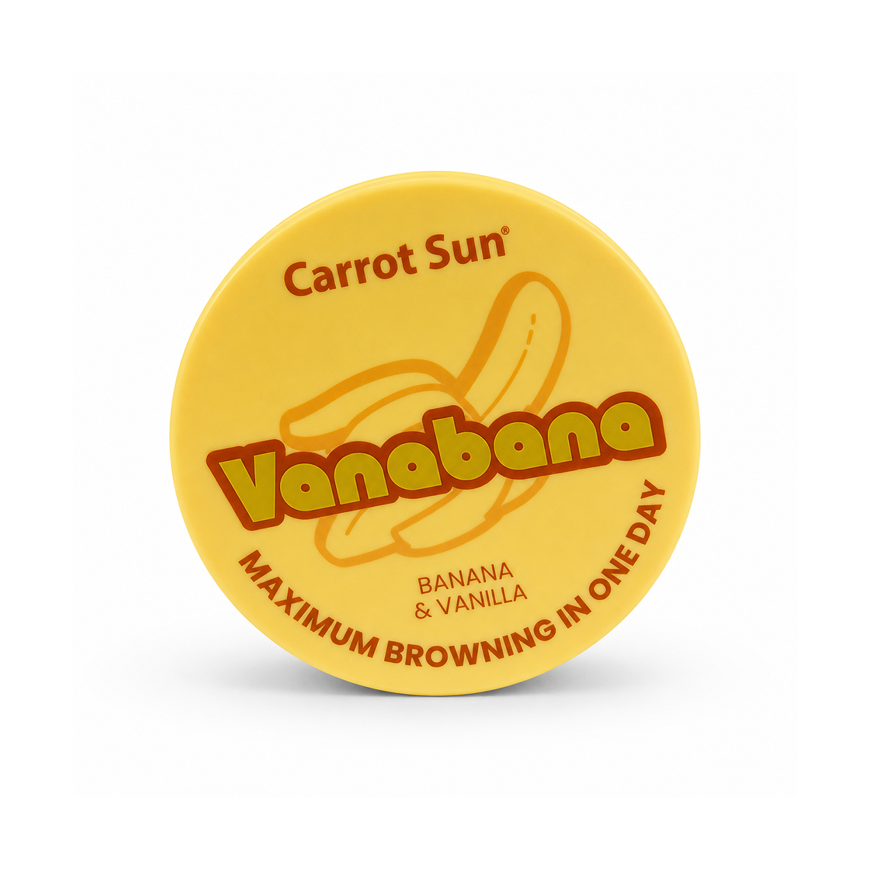 Carrot Sun Vanabana Banana & Vanilla Tanning Cream 350ml jar for fast deep bronze tanning with nourishing skin formula