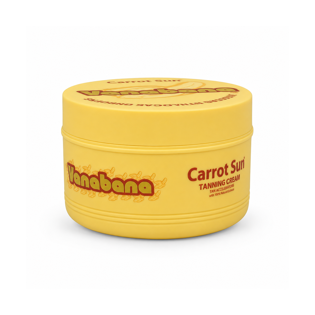 Carrot Sun Vanabana Banana & Vanilla Tanning Cream 350ml jar for fast deep bronze tanning with nourishing skin formula
