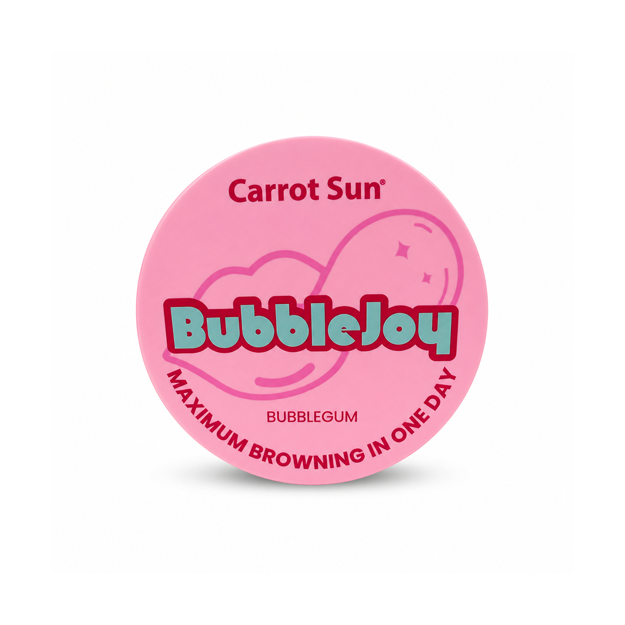 Carrot Sun BubbleJoy Bubblegum Tanning Cream 350ml jar for fast browning and smooth skin with nourishing oils