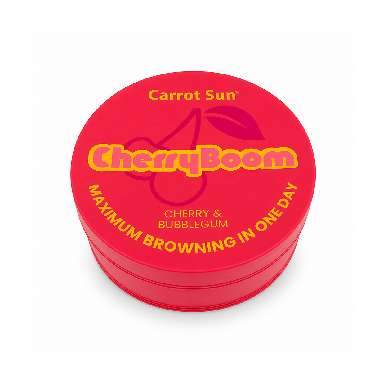 Carrot Sun CherryBoom Cherry & Bubblegum tanning cream 350ml jar for fast browning and deep tan with moisturizing formula
