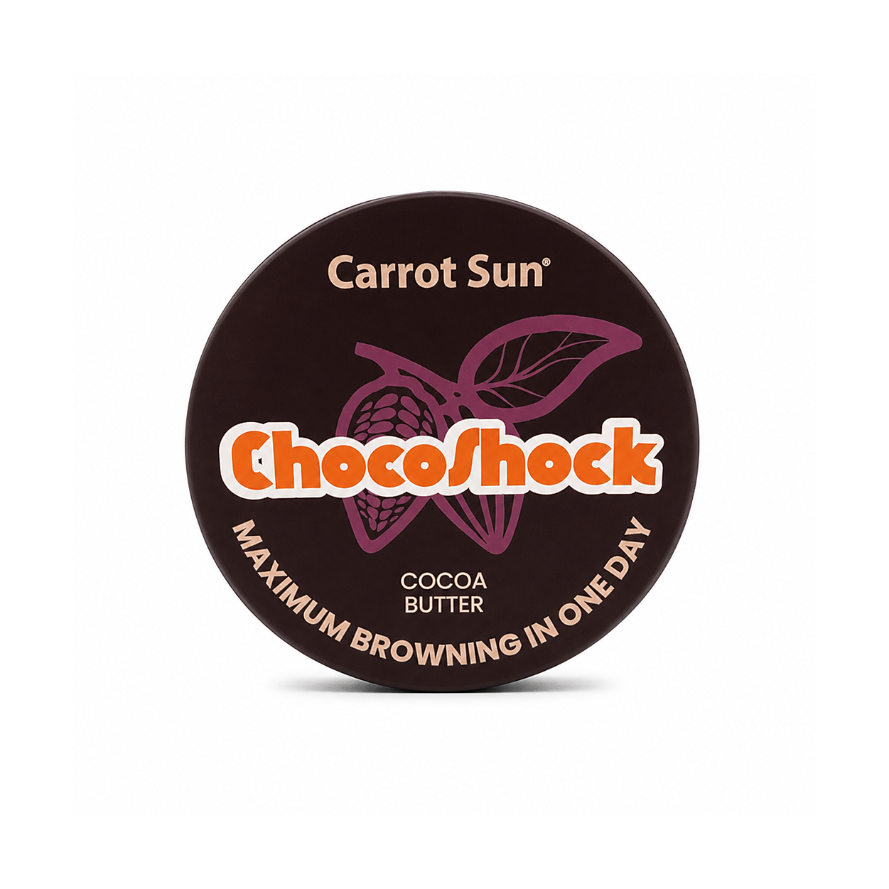 Carrot Sun ChocoShock Tanning Cream 350ml jar, body tanning cream for faster deep bronze tan with nourishing cocoa butter formula