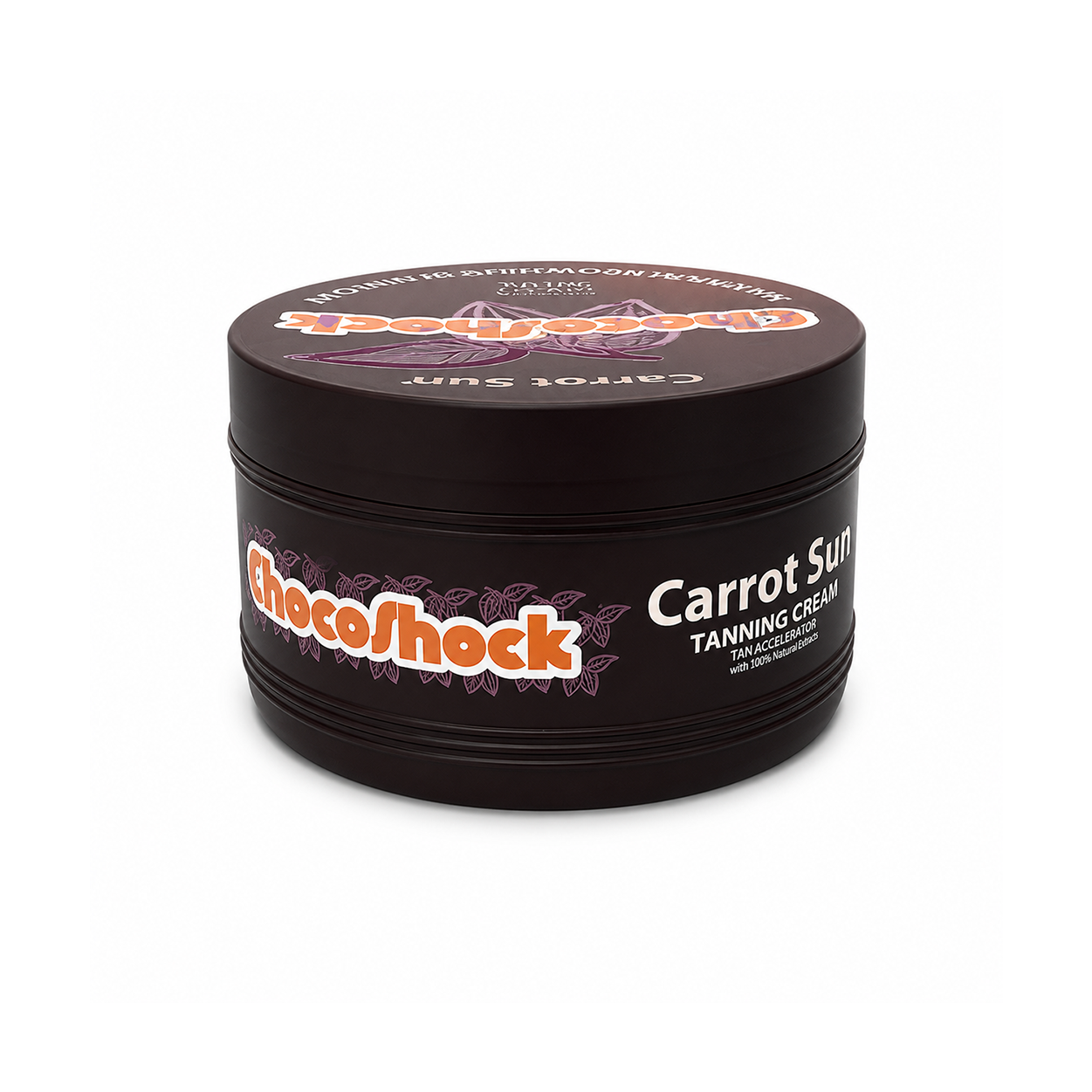 Carrot Sun ChocoShock Tanning Cream 350ml jar, body tanning cream for faster deep bronze tan with nourishing cocoa butter formula