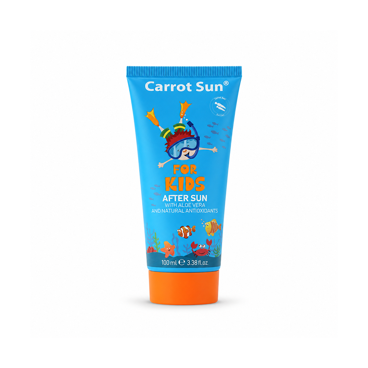 Carrot Sun Kids After Sun Gel Cream 100ml tube for soothing and hydrating sun-exposed skin in children
