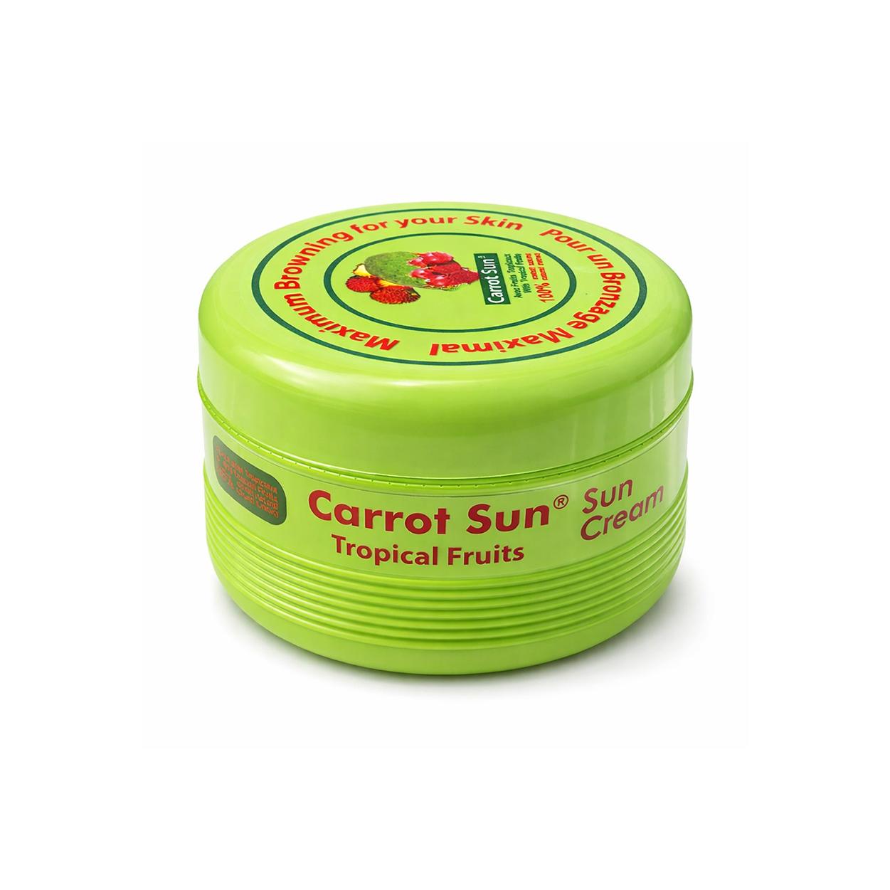 Carrot Sun Tropical Fruits Tanning Cream 1000ml jar, bronzing cream for fast deep tan with carrot oil formula