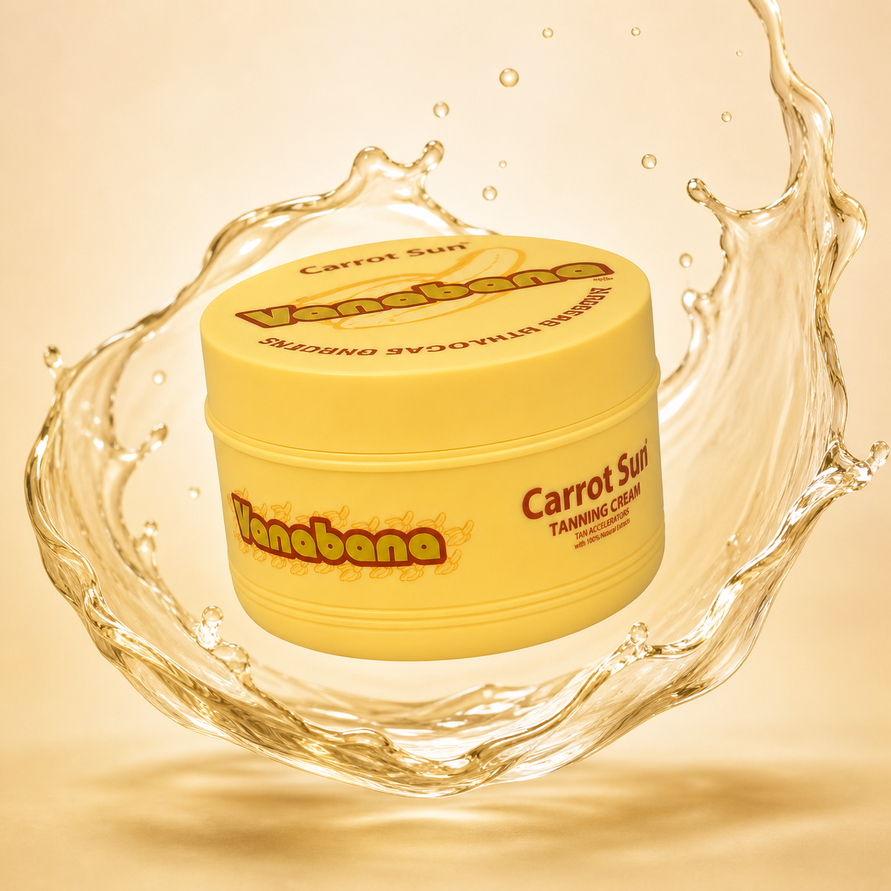 Carrot Sun Vanabana Banana & Vanilla Tanning Cream 350ml jar for fast deep bronze tanning with nourishing skin formula
