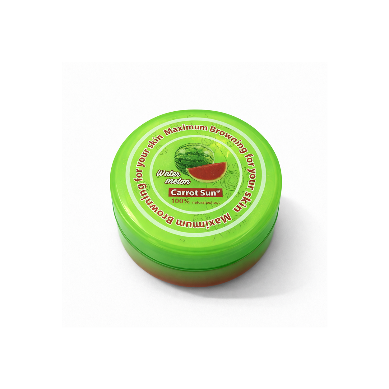 Carrot Sun Watermelon tanning cream jar 200ml with moisturizing oils for fast deep tanning and smooth glowing skin