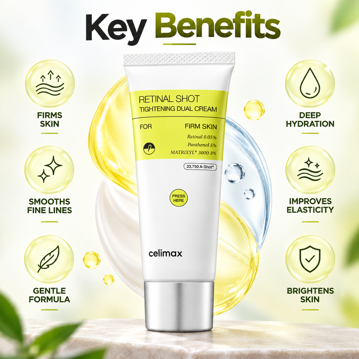 Celimax Retinal Shot Tightening Dual Cream 50ml retinal face cream for firmer, smoother-looking skin
