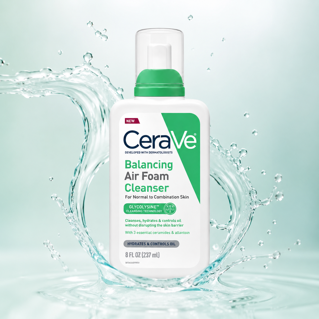 CeraVe Balancing Air Foam Cleanser 237ml foaming facial cleanser for normal to combination skin with oil control benefits