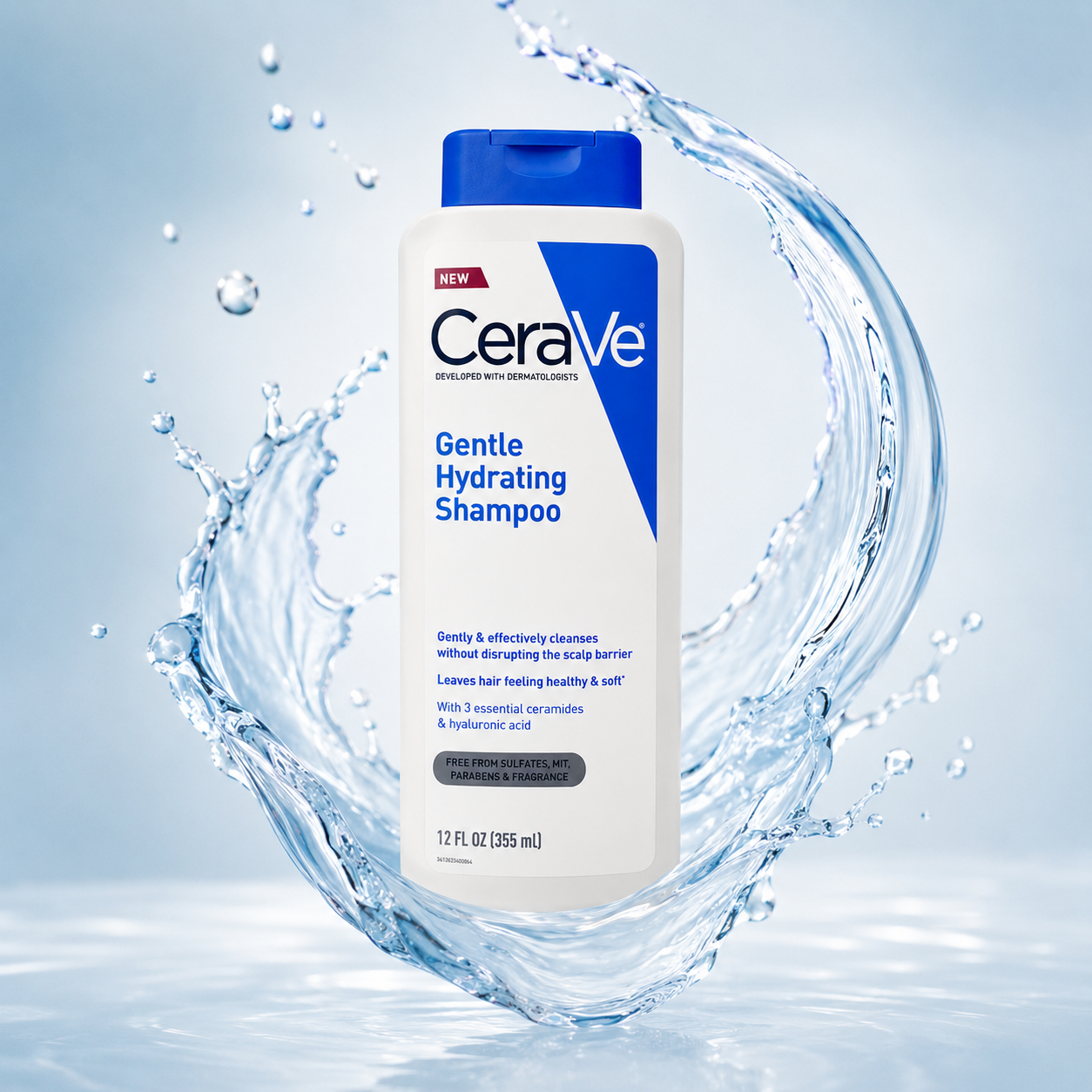 CeraVe Gentle Hydrating Shampoo 355ml sulfate-free shampoo for sensitive scalp and gentle cleansing
