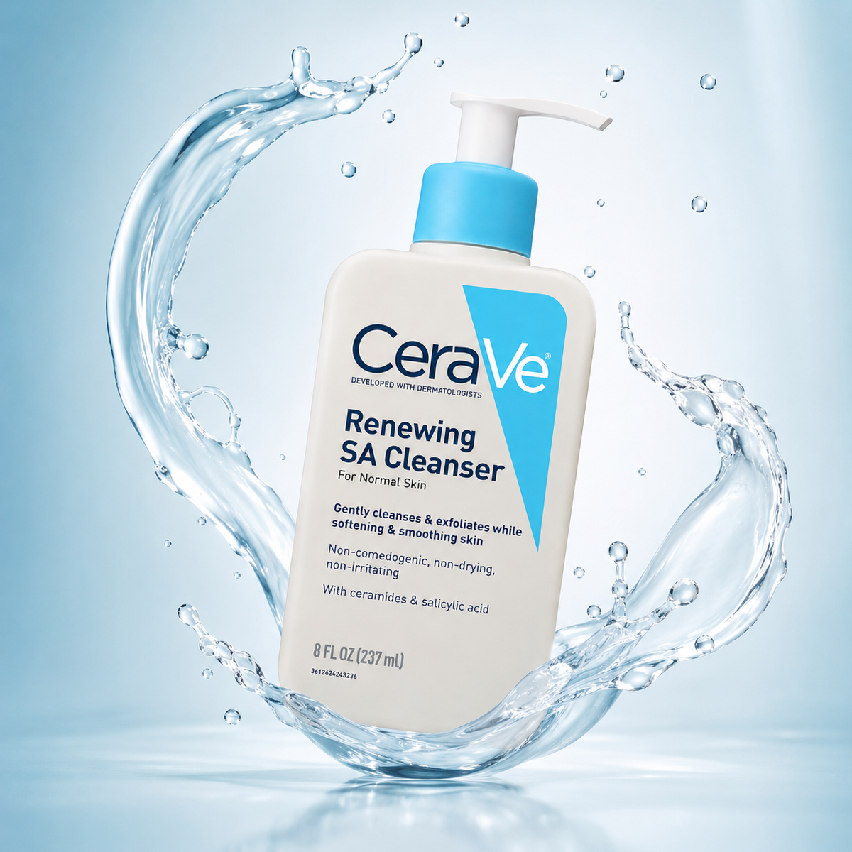 CeraVe Renewing SA Cleanser For Normal Skin 237ml facial cleanser for gentle exfoliation and smoother skin texture