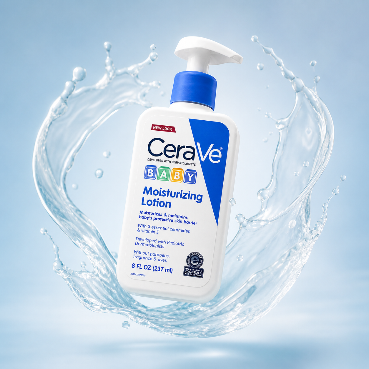 CeraVe Baby Moisturizing Lotion 237ml bottle, baby lotion for sensitive skin, helps hydrate and protect delicate skin barrier