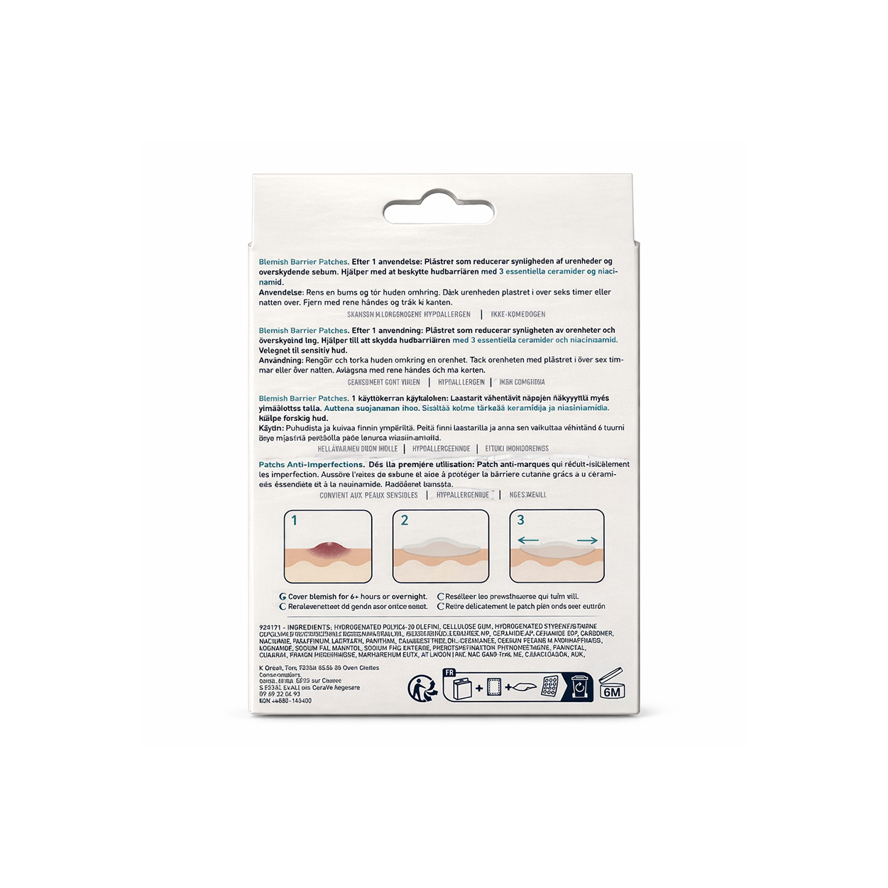 CeraVe Blemish Barrier Patches hydrocolloid acne spot treatment 22 patches reduces pimples and absorbs excess oil for clearer skin