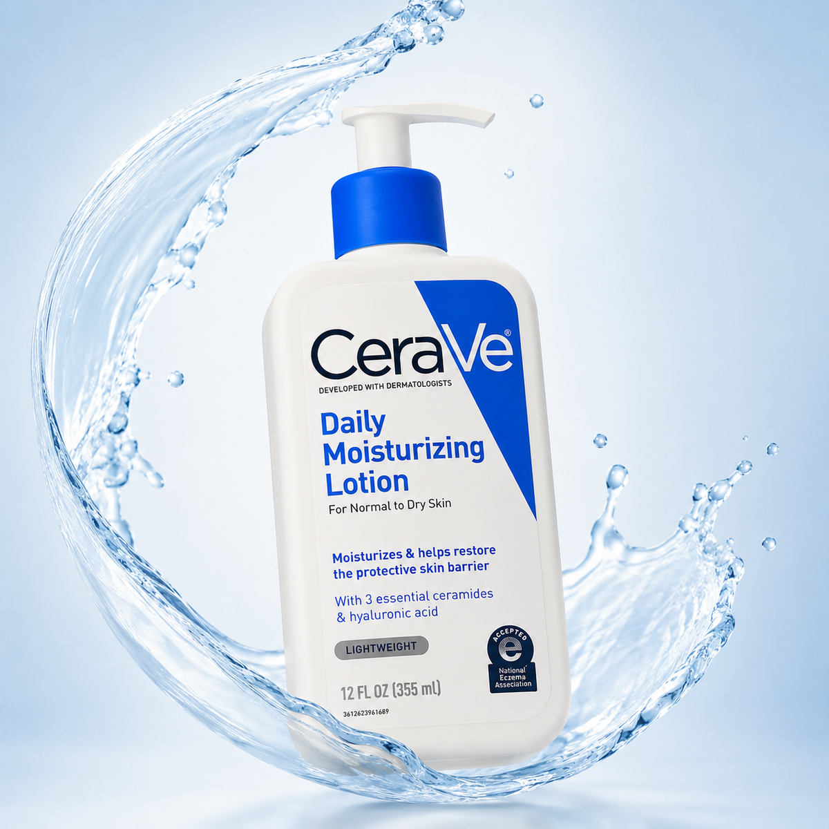 CeraVe Daily Moisturizing Lotion 355ml for normal to dry skin, lightweight body moisturizer that helps restore the skin barrier