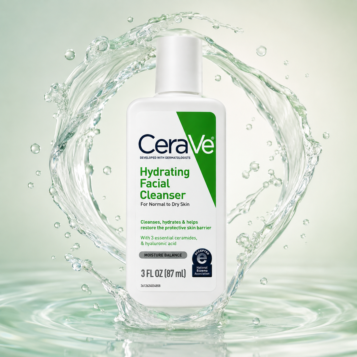 CeraVe Hydrating Facial Cleanser 87ml facial cleanser for normal to dry skin with barrier-supporting hydration