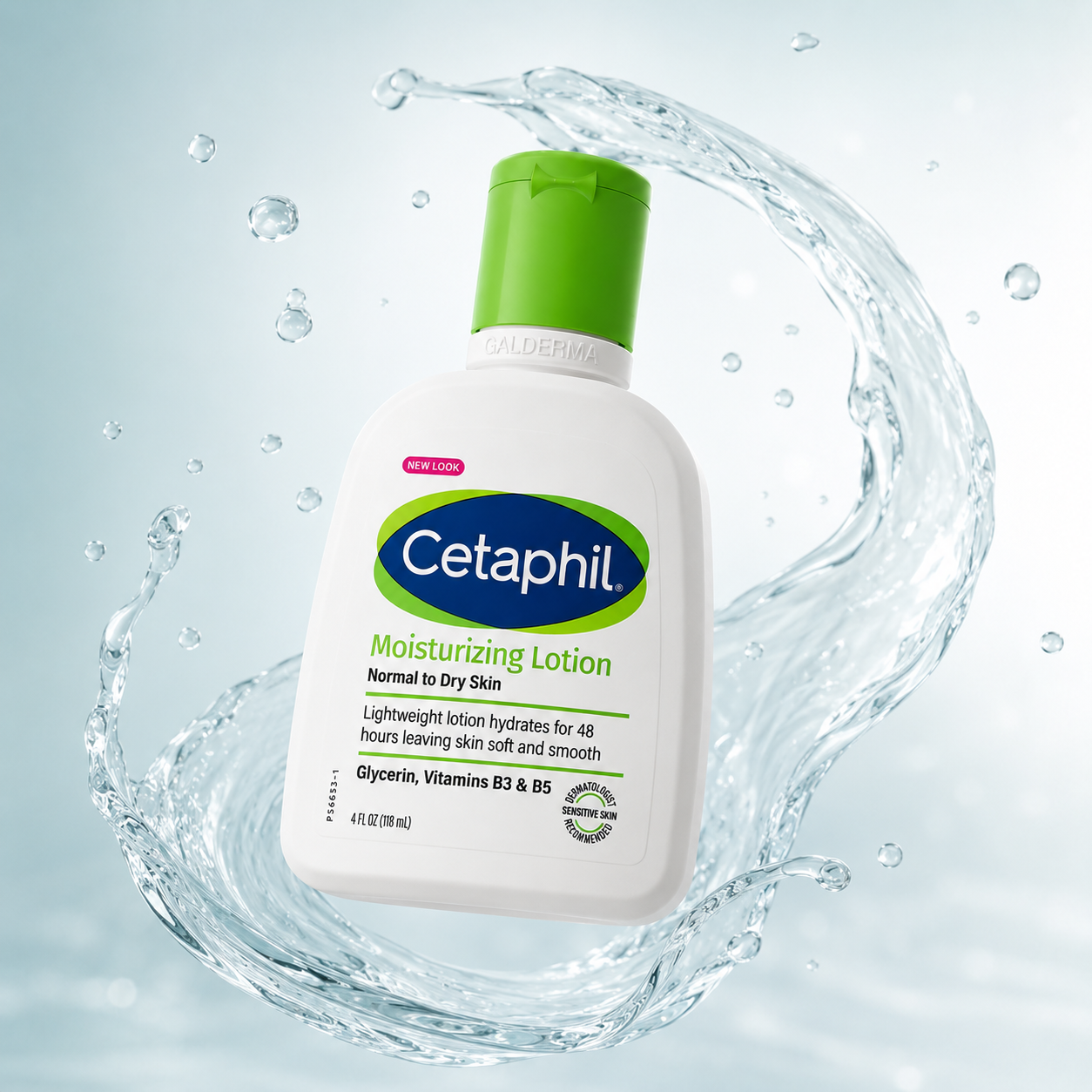 Cetaphil Moisturizing Lotion 118ml body lotion for normal to dry sensitive skin with glycerin, providing long-lasting hydration and softness.