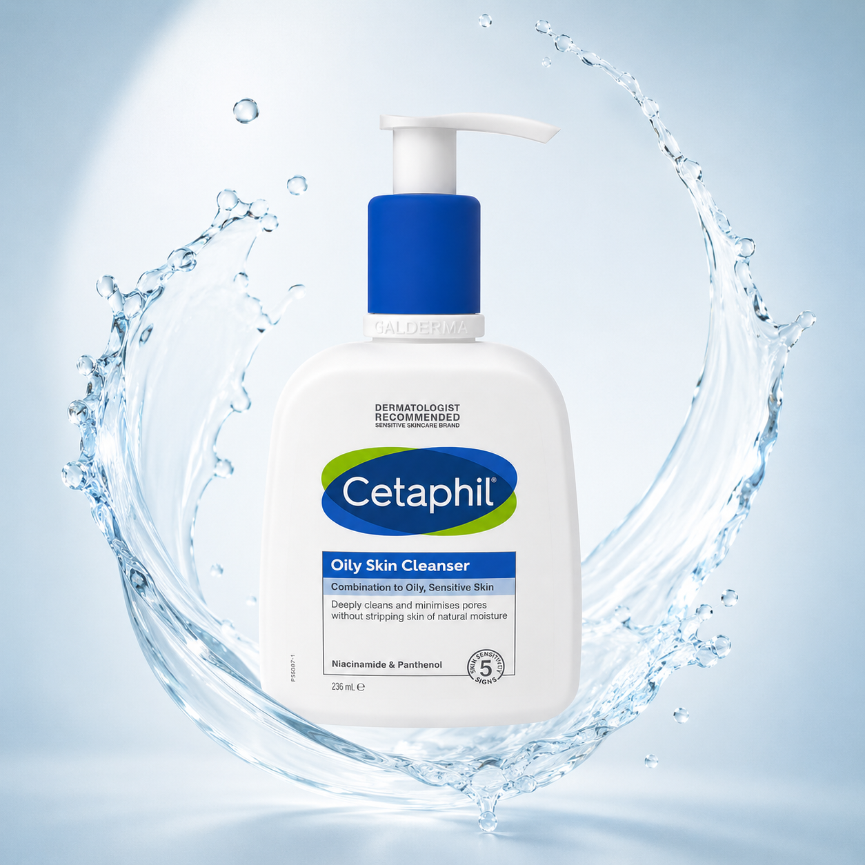 Cetaphil Oily Skin Cleanser 236ml gel face wash for sensitive combination skin with deep cleansing and pore minimizing benefits