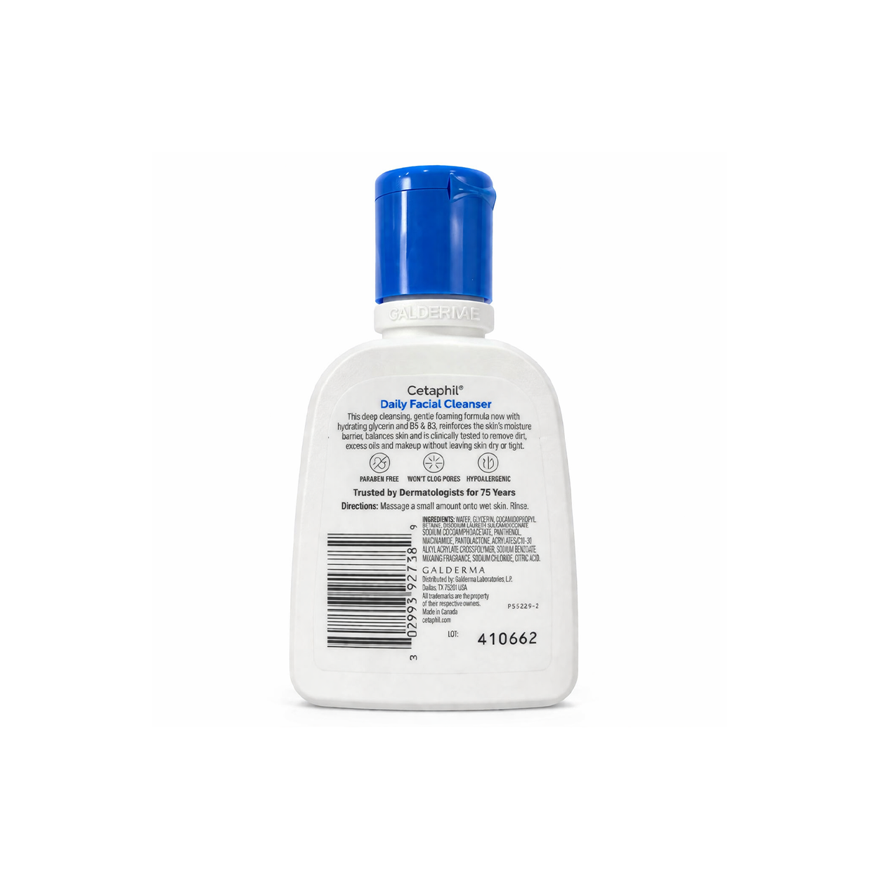 Cetaphil Daily Facial Cleanser for normal to oily skin 118ml bottle, gentle foaming face wash for oil control and deep cleansing