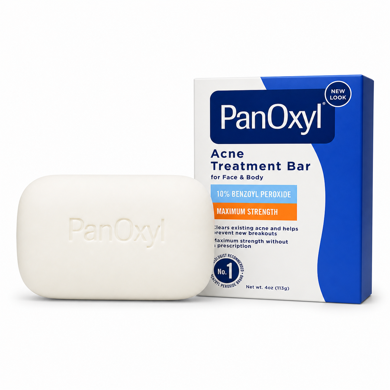 PanOxyl Acne Treatment Bar For Face & Body Acne Control 10% Benzoyl Peroxide 113g