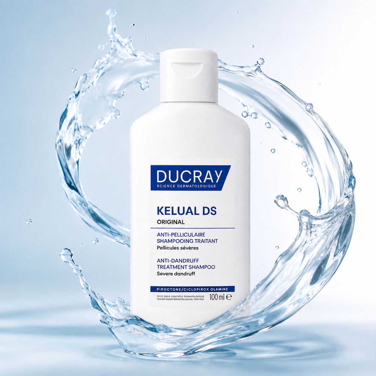DUCRAY KELUAL DS Original Anti-Dandruff Treatment Shampoo 100ml for severe dandruff and itchy scalp