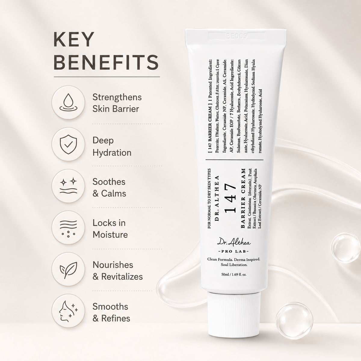 Dr. Althea 147 Barrier Cream 50ml face moisturizer for dry skin and skin barrier care