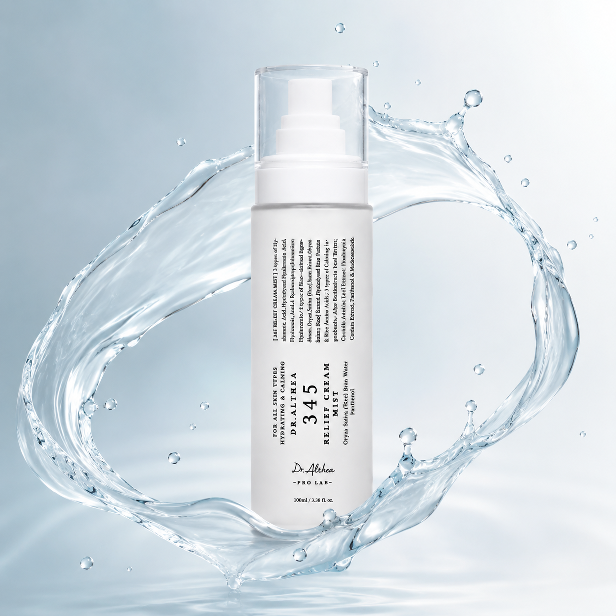 Dr. Althea 345 Relief Cream Mist 100ml facial mist for sensitive skin, providing lightweight hydration and skin barrier support.