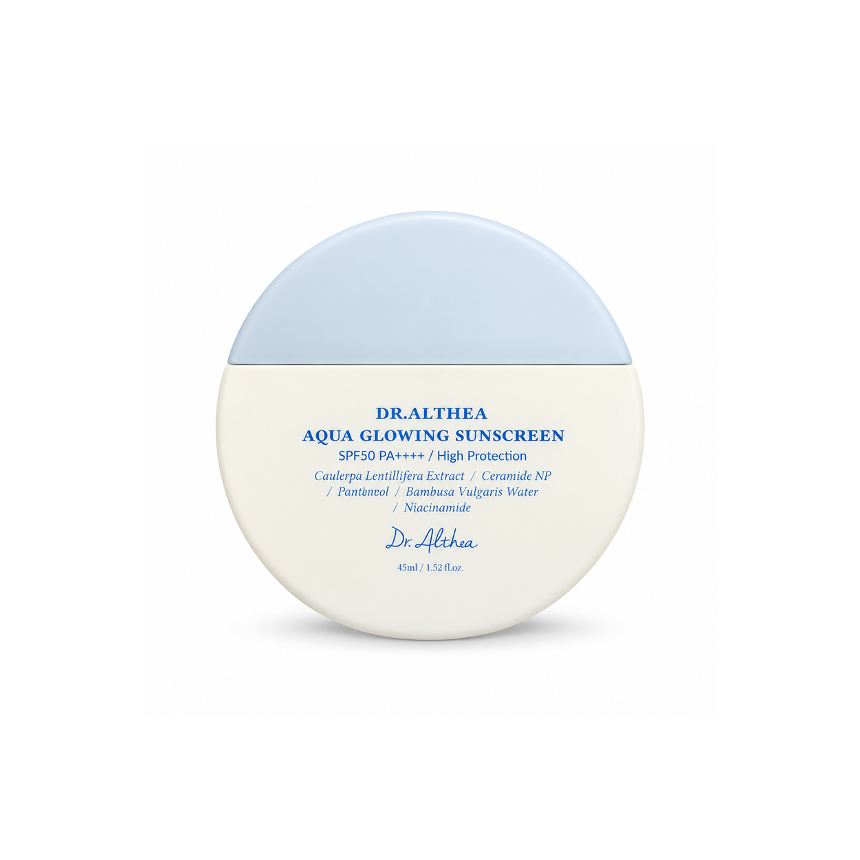 Dr.Althea Aqua Glowing Sunscreen SPF50 PA++++ face sunscreen 45ml for high UV protection and hydration