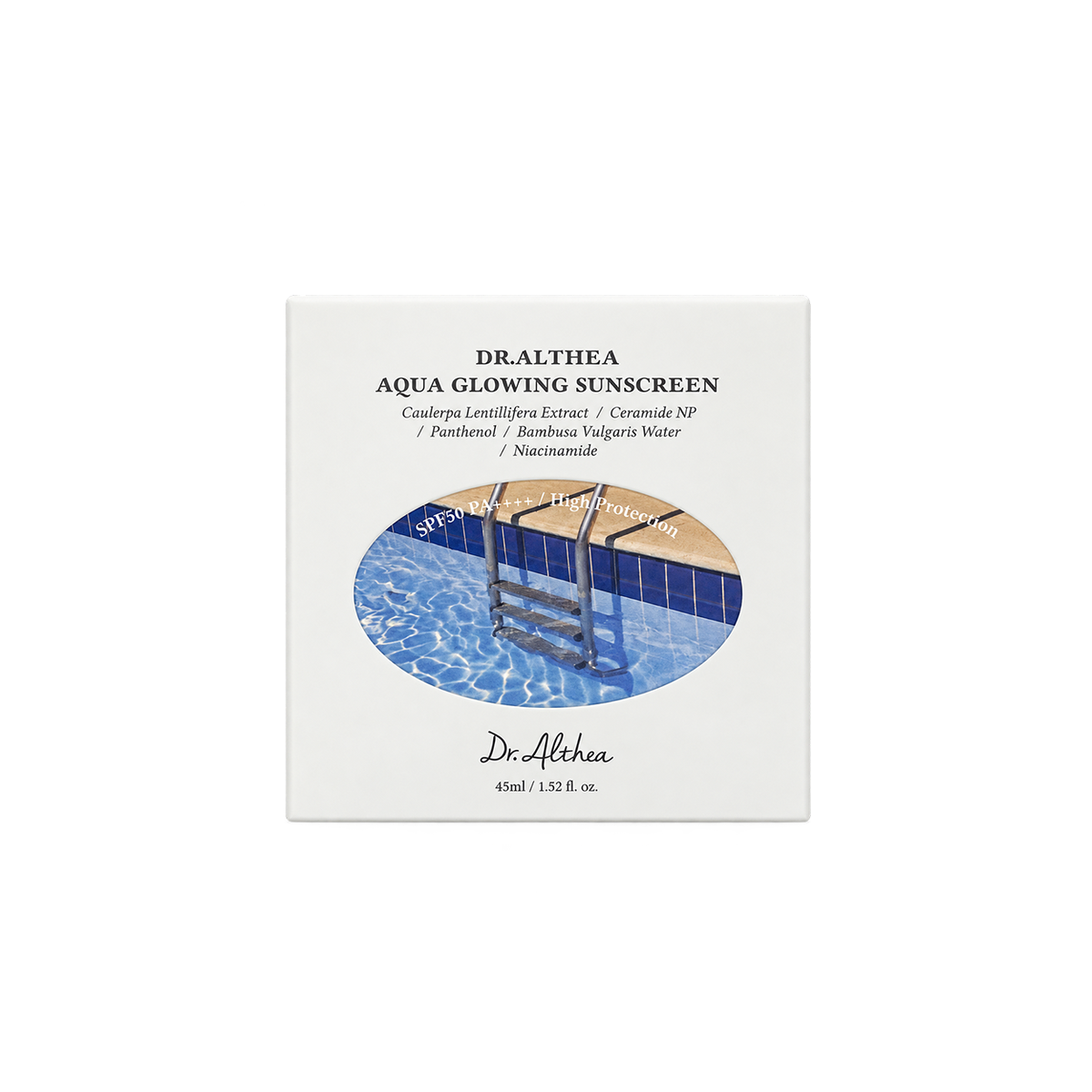 Dr.Althea Aqua Glowing Sunscreen SPF50 PA++++ face sunscreen 45ml for high UV protection and hydration