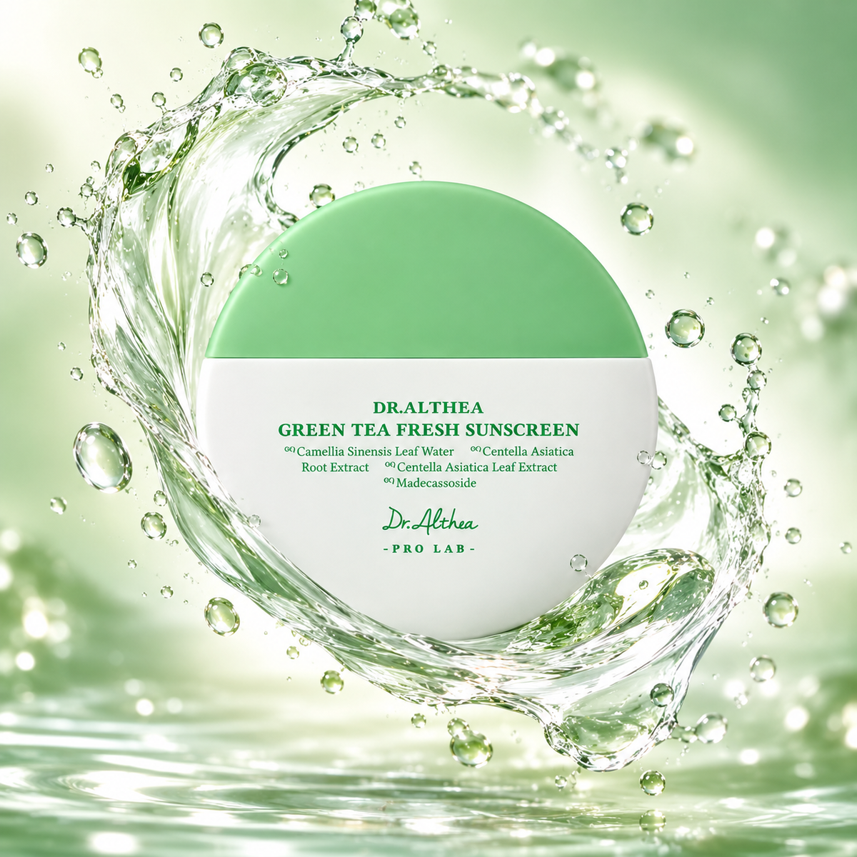 Dr.Althea Green Tea Fresh Sunscreen 45ml facial sunscreen with SPF50 PA++++ for daily UV protection