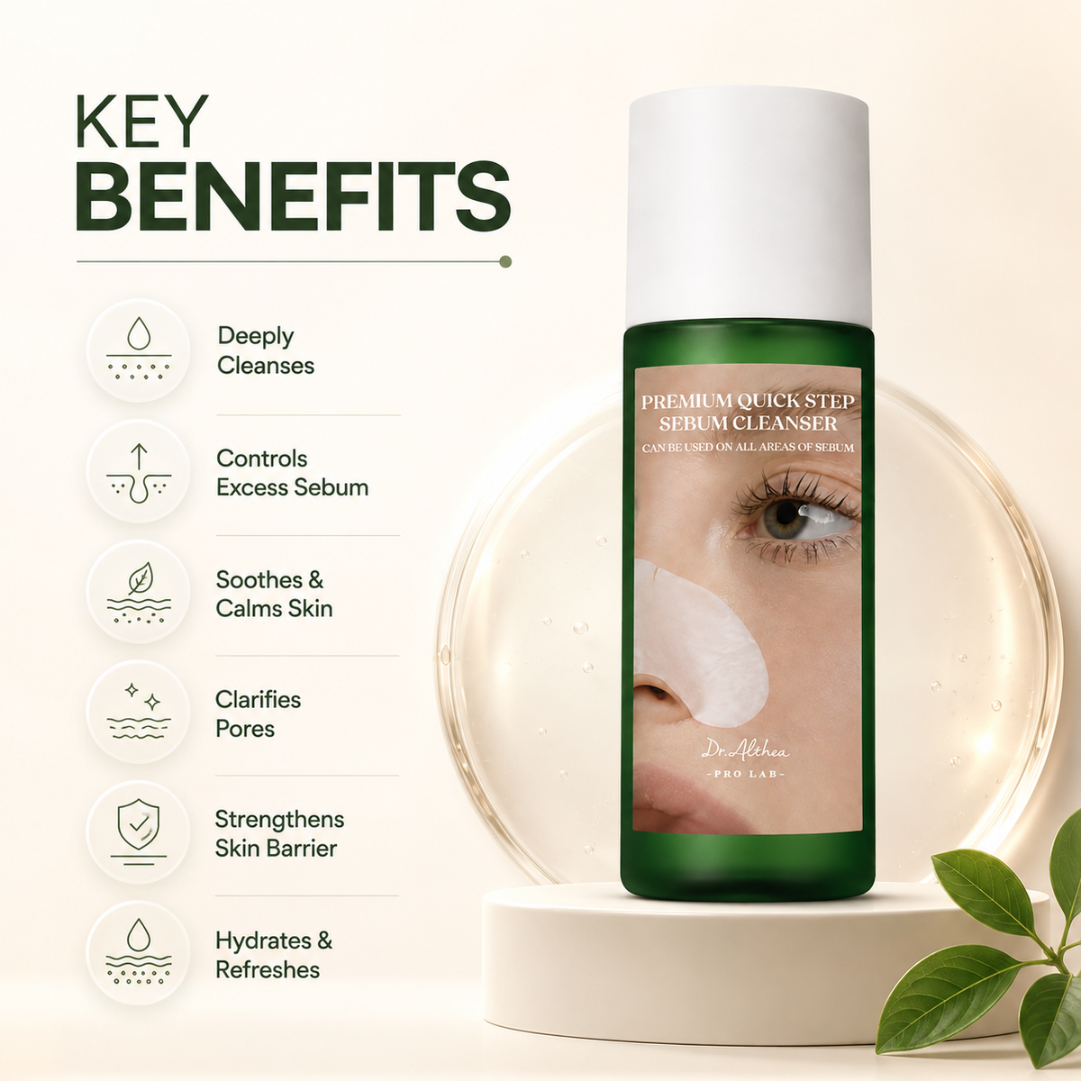 Dr. Althea Premium Quick Step Sebum Cleanser 100ml, sebum cleanser for excess oil and oily skin