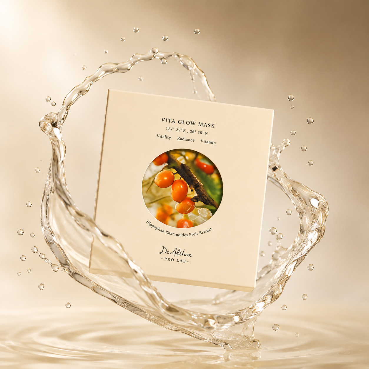 Dr. Althea Pro Lab Vita Glow Mask brightening sheet mask 27g x 5 sheets with Hippophae Rhamnoides Fruit Extract for radiant hydrated skin