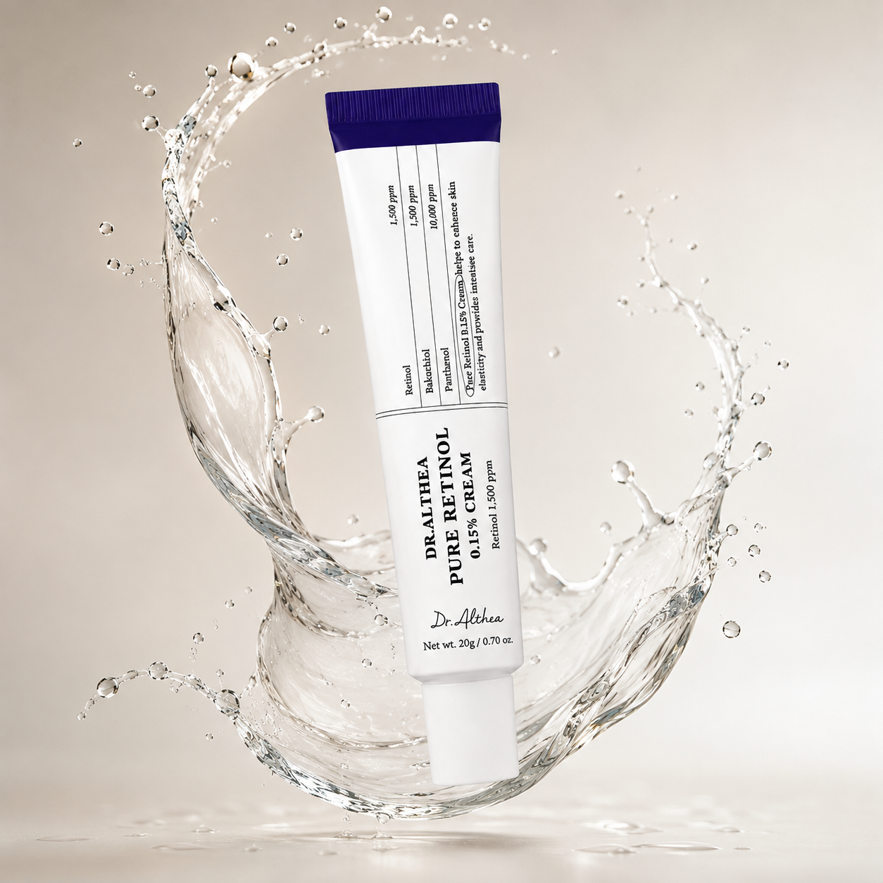 Dr.Althea Pure Retinol 0.15% Cream retinol face cream 20g for smoother skin texture and fine lines