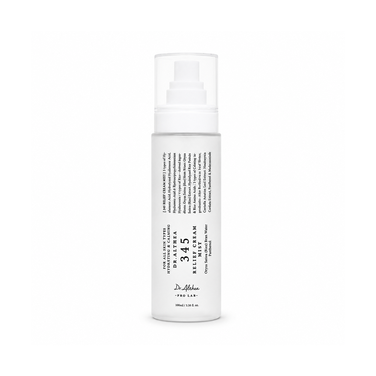 Dr. Althea 345 Relief Cream Mist 100ml facial mist for sensitive skin, providing lightweight hydration and skin barrier support.