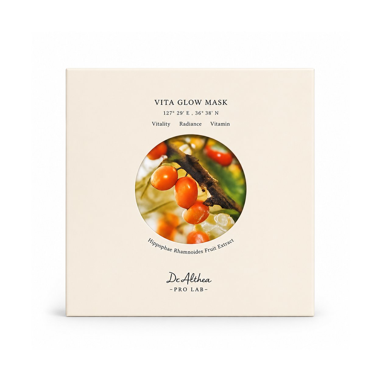 Dr. Althea Pro Lab Vita Glow Mask brightening sheet mask 27g x 5 sheets with Hippophae Rhamnoides Fruit Extract for radiant hydrated skin