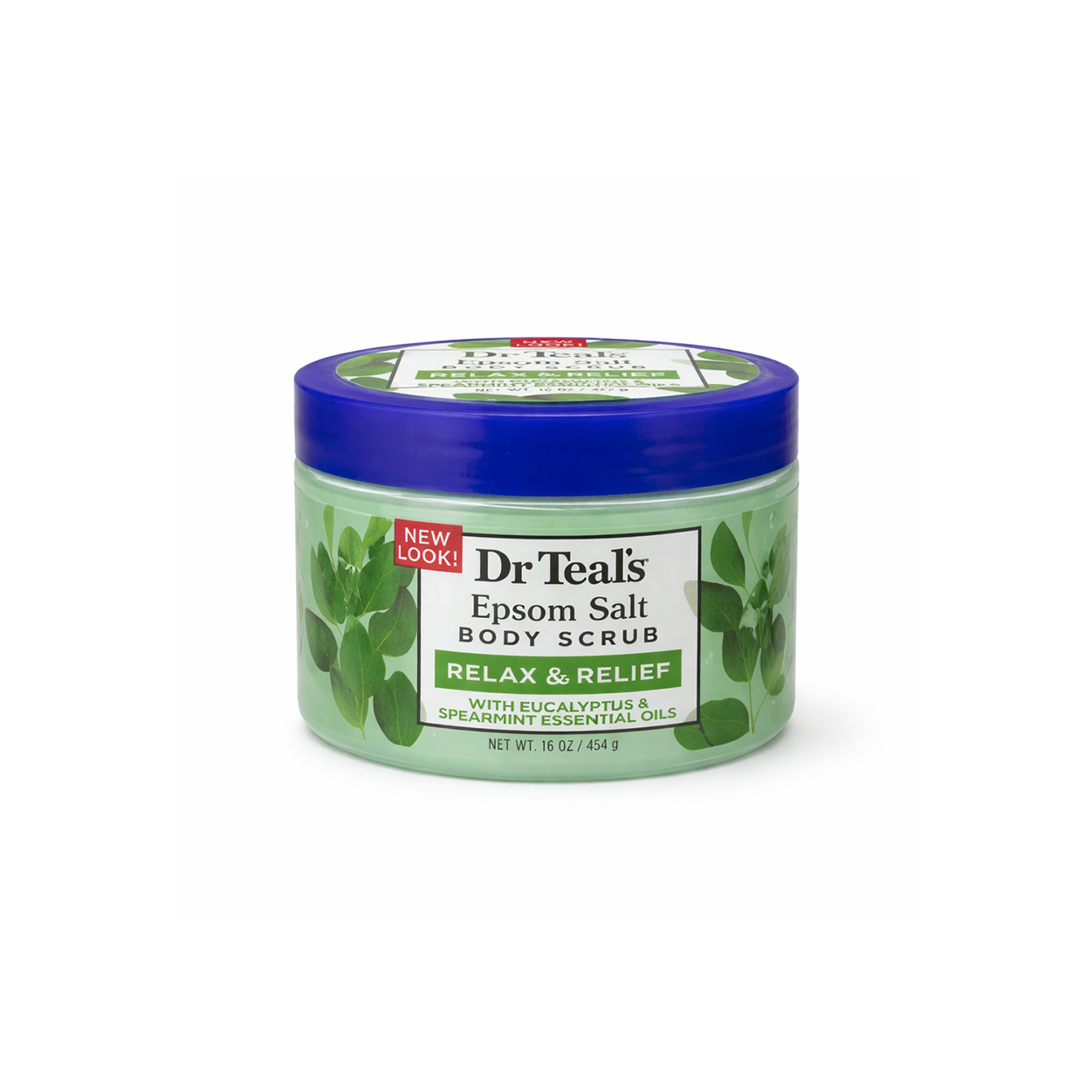 Dr Teal’s Epsom Salt Body Scrub Relax & Relief 454g exfoliating body scrub for smooth skin with eucalyptus and spearmint