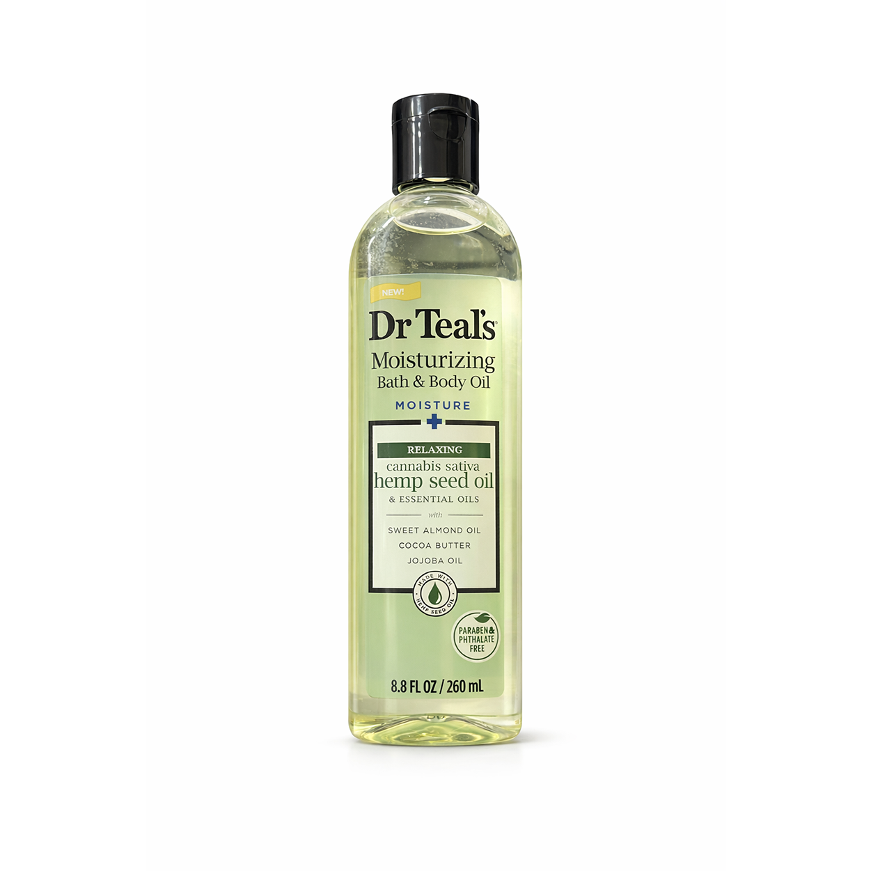 Dr Teal’s Moisturizing Bath & Body Oil Hemp Seed Oil 260ml lightweight body oil for deep hydration and smooth skin