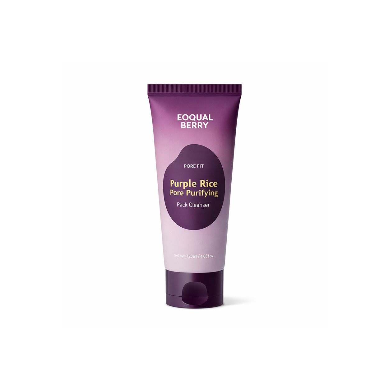 EQQUALBERRY Purple Rice Pore Purifying Pack Cleanser clay face wash 130g for deep pore cleansing and oil control