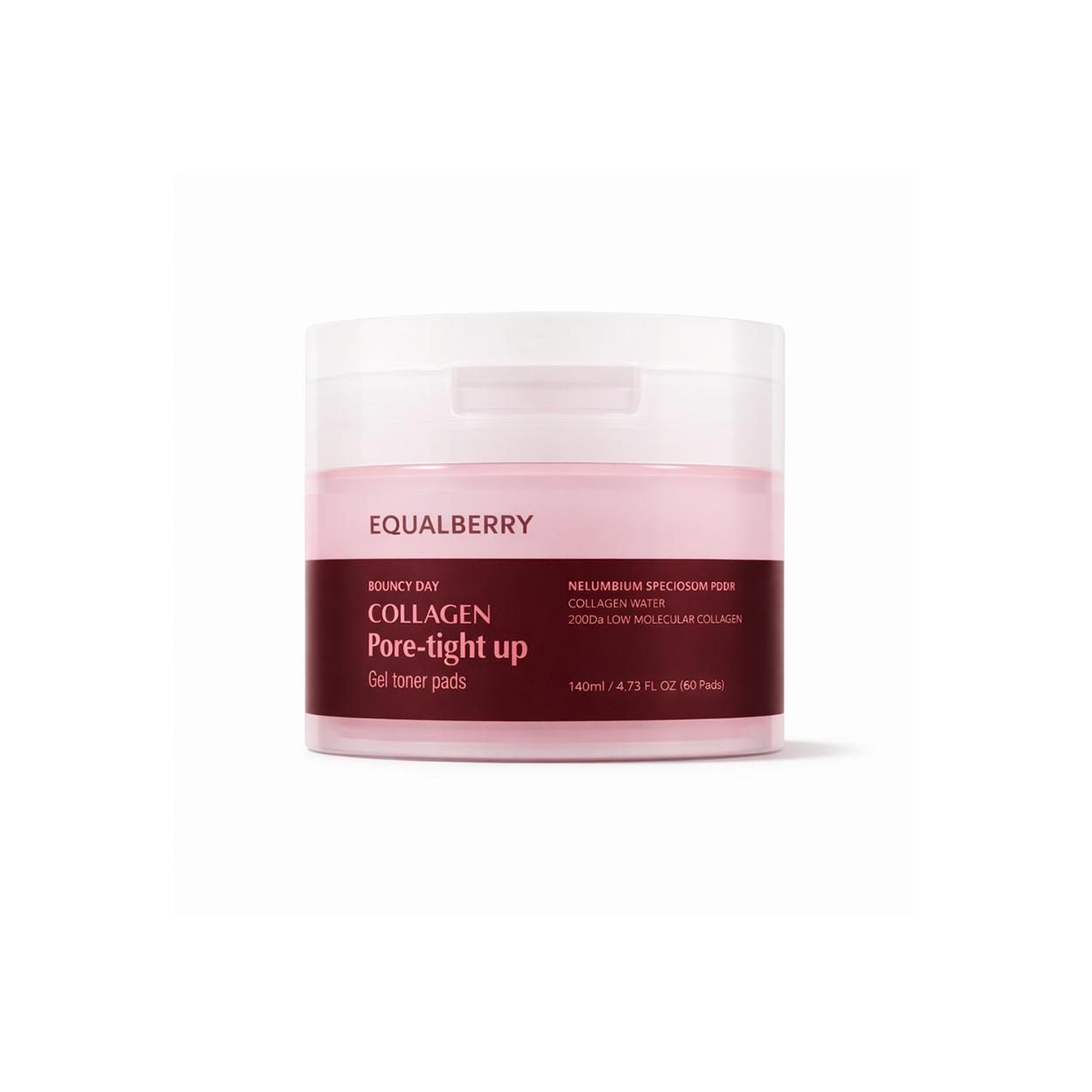 EQQUALBERRY Collagen Pore-tight up Gel Toner Pads 140ml exfoliating toner pads for pore tightening and skin hydration