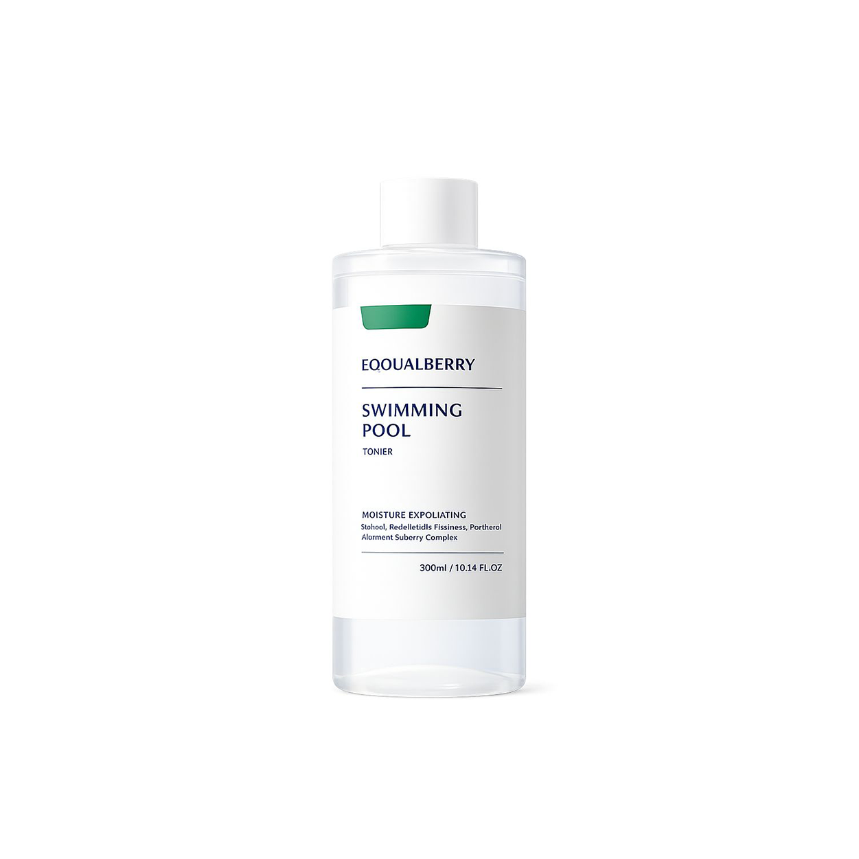 EQQUALBERRY Swimming Pool Toner Moisture Exfoliating Facial Toner 300ml bottle for gentle exfoliation, hydration, and smoother healthy-looking skin