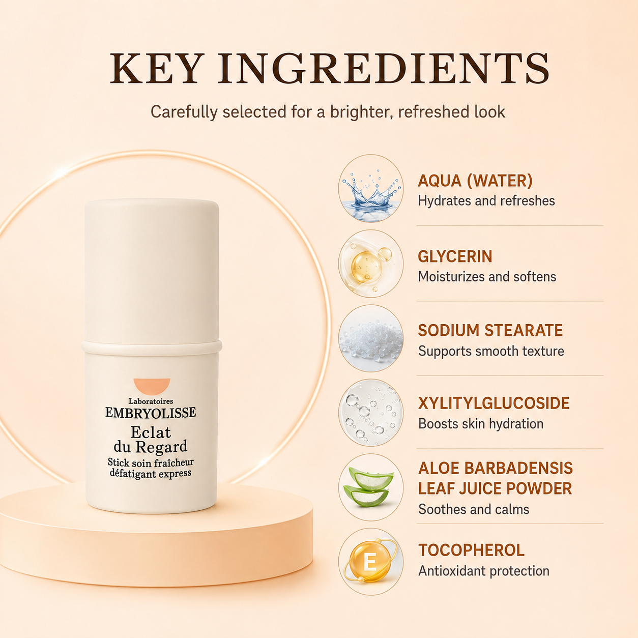 Embryolisse Eclat du Regard cooling eye care stick 4.5g for refreshing tired-looking eyes
