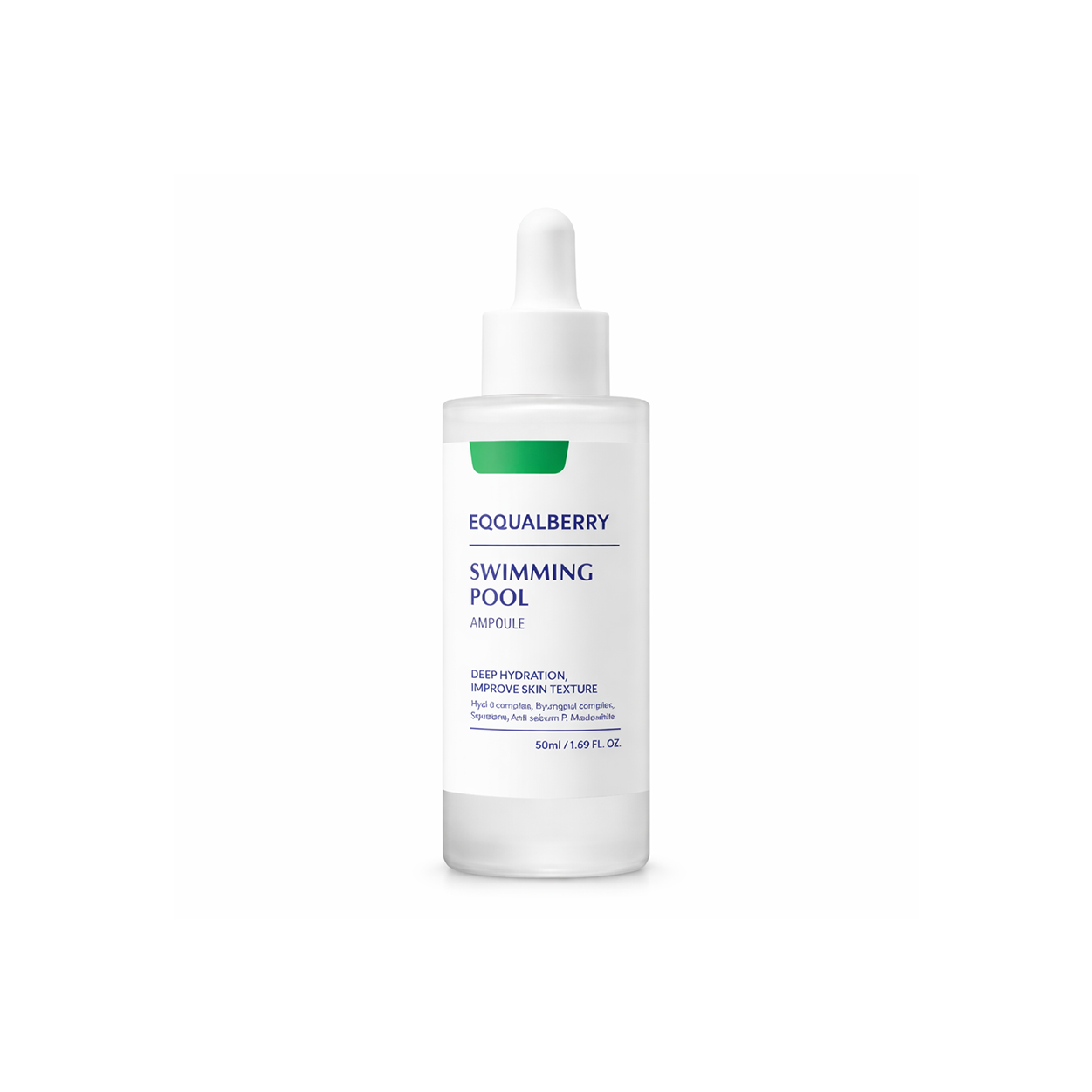 EQQUALBERRY Swimming Pool Ampoule 50ml hydrating face serum for deep moisture and improved skin texture